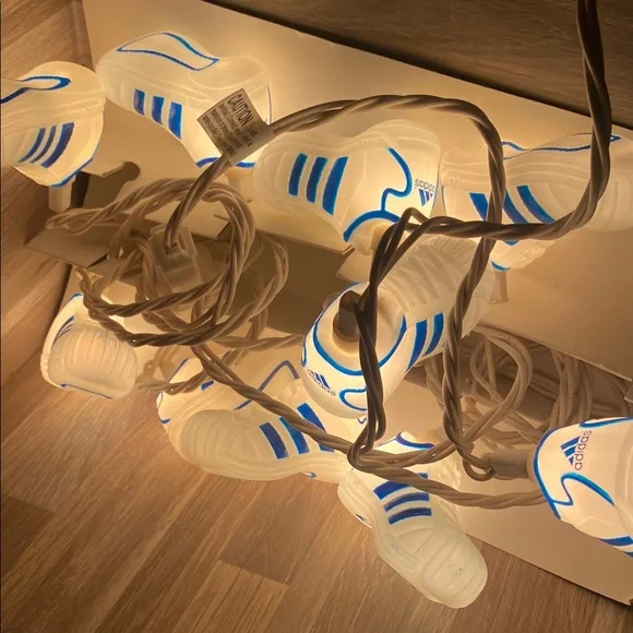Adidas White and Blue Shoe String Lights royal blue eggshell vintage - Picture 10 of 10